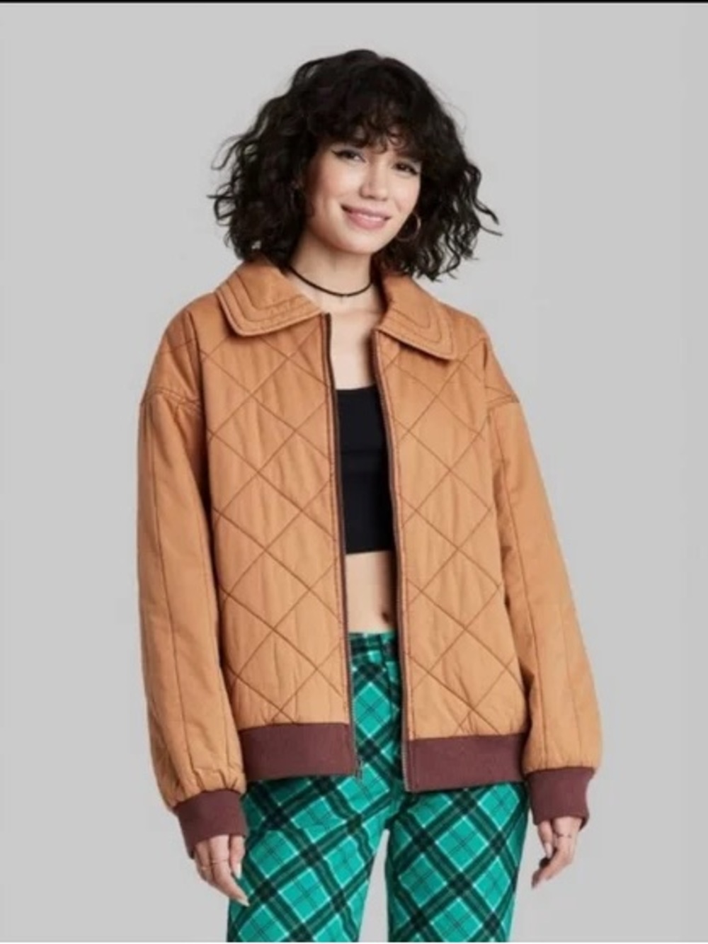wild fable Quilted Utility Jacket in Rust